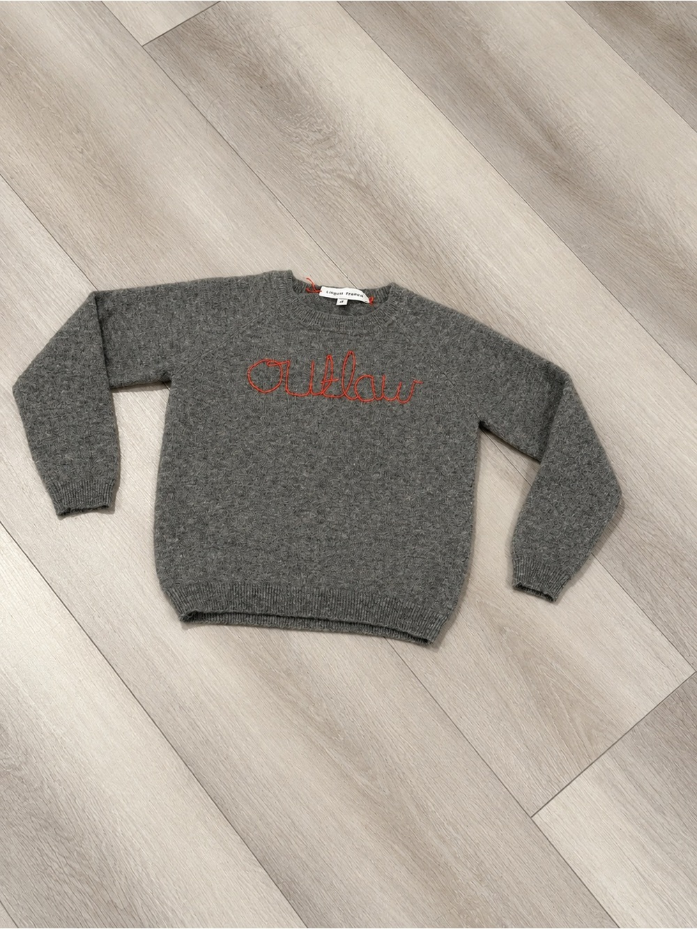 Lingua Franca Sweater 4T Gray Oui Oui 100% Cashmere